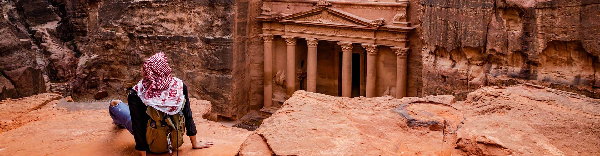 Solo traveller in Petra, Jordan
